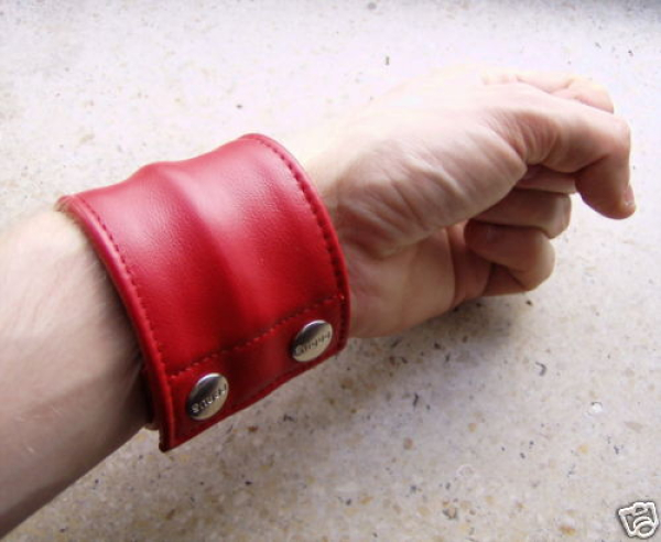 Leather wrist wallet RED