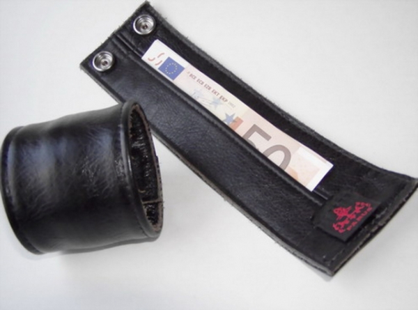Leather wrist wallet RED