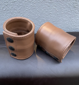 Leather Wristband Wallet BROWN